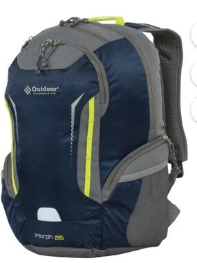 Outdoor Product Morph 26 Backpack Blue Gray Neon Hiking Travel School Bag